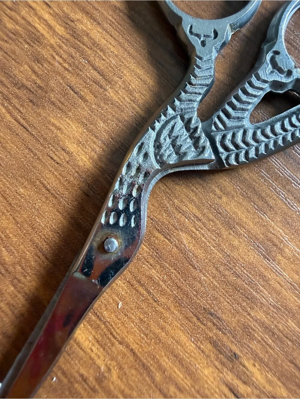 Vintage Silver Stork Grooming Scissors